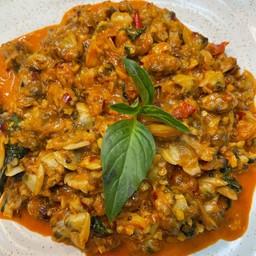หอยลายผัดพริกเผา (กับข้าว)