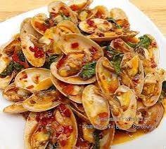 หอยลายผัดพริกเผา