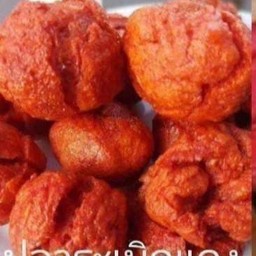 ลูกชิ้นปลาระเบิดแดง  5ลูก