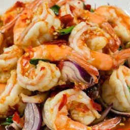 ยำกุ้งสดปลาร้า