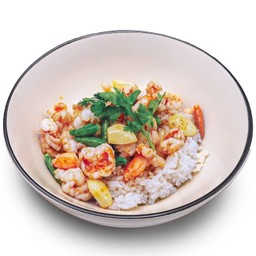 ข้าวกุ้งผัดพริกขี้หนูสดมันกุ้ง