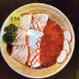 156.ข้าวหน้าท้องปลาแซลมอน+ ไข่ปลาแซลมอน