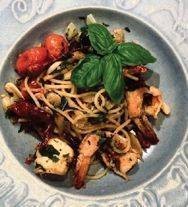 Spaghetti Dried Chilli Shrimp + Cherry Tomato