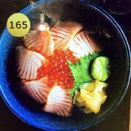 165.ข้าวหน้าแซลมอนเบิร์นไฟ+ไข่ปลาแซลมอน