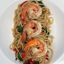 สปาเก็ตตี้กะเพรากุ้ง