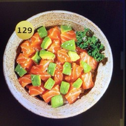 129.ข้าวหน้าอโวคาโด้ปลาแซลมอน