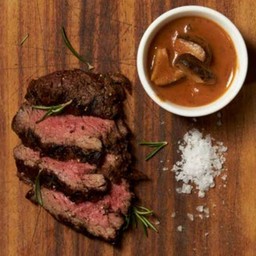 Grilled 100g Tenderloin with Flaky Salt + Mushroom Sauce