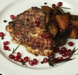 Pomegranate Chicken with Cumin Roasted Pumpkin