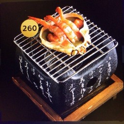 260.มันปูย่างท็อปกุ้งอามาเอบิ+แซลมอน