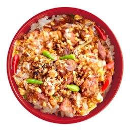 อร่อยยกนิ้ว - ข้าวหน้า หมูทอด พริกขี้หนูสวน