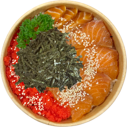 ข้าวหน้าแซลมอนดองซีอิ๊วเกาหลี ไม่มีไข่ดอง