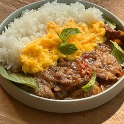 Rice with roast beef