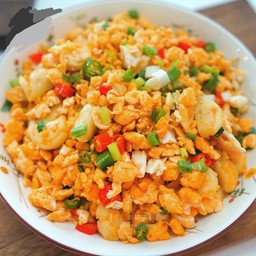 มังสวิรัติ ยกนิ้ว -  ไข่คั่วพริกเกลือกระเทียม