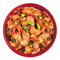 อร่อยยกนิ้ว - ข้าวหน้า หมูทอดลาบใหญ่