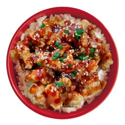 อร่อยยกนิ้ว - ข้าวหน้า ไก่กรอบซอสเกาหลี เผ็ดดุดัน