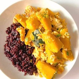 มังสวิรัติ ยกนิ้ว - ข้าวไรซ์เบอรี่ ฟักทองไข่นัว