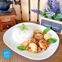 ข้าวกะเพรา ถั่วฝักยาว (เจ)