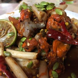 ตำไหลบัวหอยดองปลาร้า