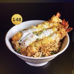 148.ข้าวหน้ากุ้งชุปเกล็ดขนมปังทอด