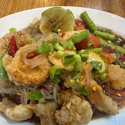 ตำปูปลาร้าเส้นเล็กใส่แคบหมู