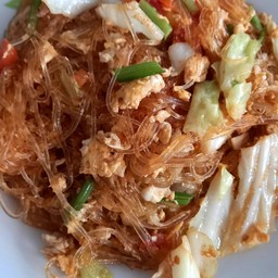 ข้าวราดผัดวุ้นเส้นใส่ไข่