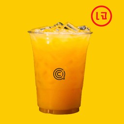 น้ำส้มคั้นสด100% เย็น