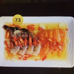73.แซลมอน+กุ้งดองซีอิ๊ว