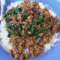 กระเพราหมูสับ ราดข้าว
