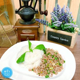ข้าว ลาบหมู (เจ)