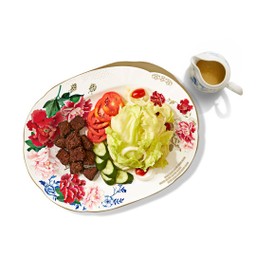 สลัดเนื้อสันในทอดแบบกรอบนอกนุ่มใน