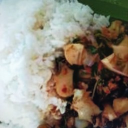 ข้าวกระเพราหอยเชอรี่