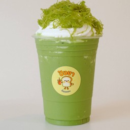 ชาเขียวปั่นวิปครีมฝอยทองใบเตย