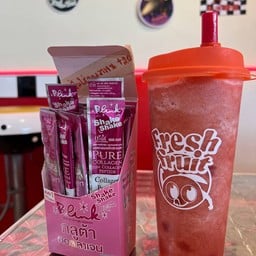 น้ำผลไม้ปั่นแก้วใหญ่เลือกตามใจชอบ ใส่คอลลาเจน 2000mg