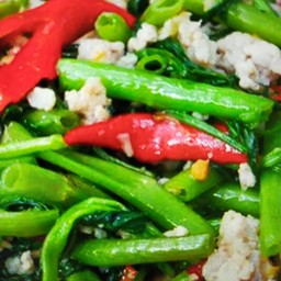 ผักบุ้งหมูสับเป็นกับ