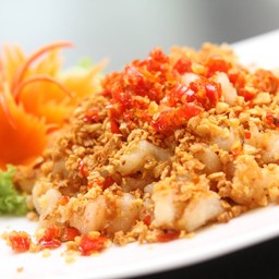 กุ้งคั่วพริกกระเทียม