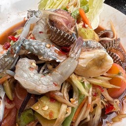 ส้มตำทะเลรวมมิตรปลาร้าเครื่องสด