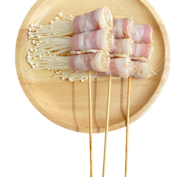 เบคอนพันเห็ดเข็มทอง