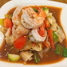 ตำหลวงพี่บางกุ้งสดหรือลวก(กุ้งcp)