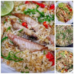 ข้าวผัดปลาทูพริกสดและชะอม