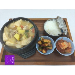 เซ็ตแกงเกาหลี+ข้าว+ยำแตงกวา 찌개 세트 Jjigae rice set