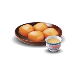 หมั่นโถวทอด 4ลูก/ชุด+นมข้นหวาน 1ถ้วย