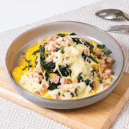 ข้าวไข่ข้นผักโขมไวท์ซอส (มังสวิรัติ)