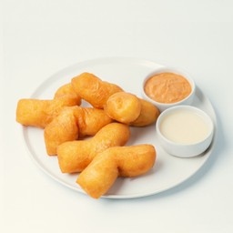 ปาท่องโก๋ - ชุดอิ่มคุ้ม + ดิปสังขยาชาไทยและนมข้นหวาน