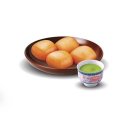 หมั่นโถวทอด 4ลูก/ชุด+สังขยา 1 ถ้วย