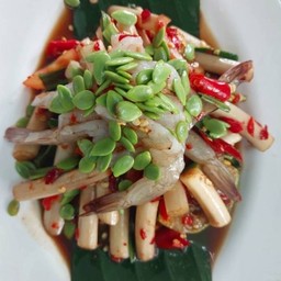 ตำไหลบัวกุ้งสดปลาร้า