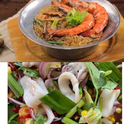 [เซตสุดฮิต] กุ้งอบวุ้นเส้น + ยำรวม