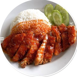 ข้าวไก่ทอดซอสหมาล่า