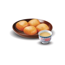 หมั่นโถวทอด 4 ลูก + นมข้น