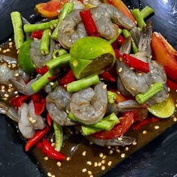 ตำกุ้งสดถั่วฝักยาว