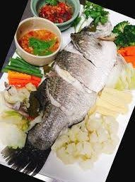 ปลากระพงนึ่งแจ่ว